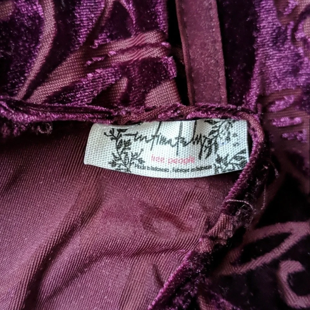Free People Maroon Velvet Mini Dress - Picture 6 of 6
